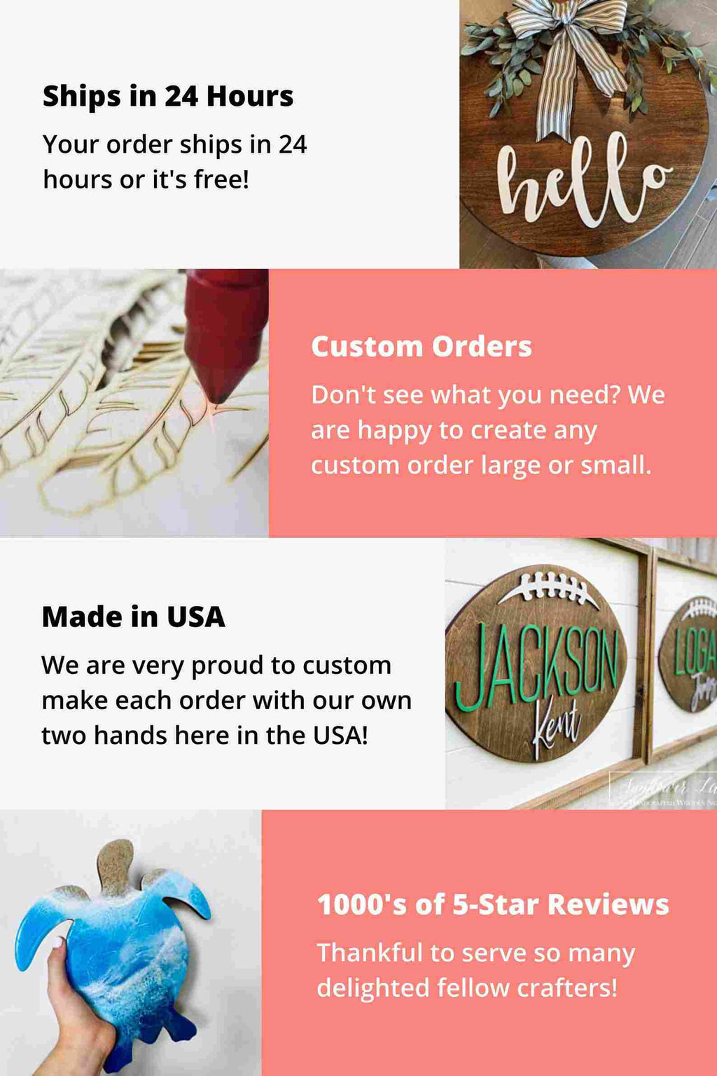 Hello Sign Unfinished Wood Cutout Home Decor DIY